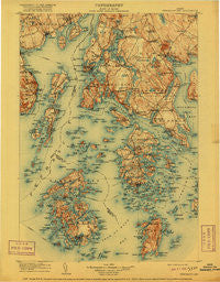 Penobscot Bay Maine Historical topographic map, 1:125000 scale, 30 X 30 Minute, Year 1905