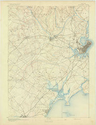 Portland Maine Historical topographic map, 1:62500 scale, 15 X 15 Minute, Year 1893