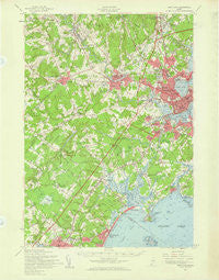 Portland Maine Historical topographic map, 1:62500 scale, 15 X 15 Minute, Year 1957