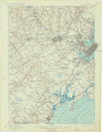 Portland Maine Historical topographic map, 1:62500 scale, 15 X 15 Minute, Year 1916
