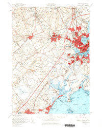 Portland Maine Historical topographic map, 1:62500 scale, 15 X 15 Minute, Year 1957