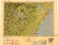 Portland Maine Historical topographic map, 1:250000 scale, 1 X 2 Degree, Year 1949