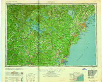 Portland Maine Historical topographic map, 1:250000 scale, 1 X 2 Degree, Year 1959