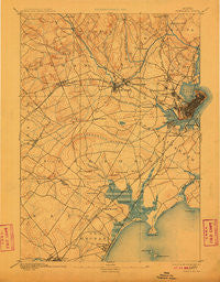 Portland Maine Historical topographic map, 1:62500 scale, 15 X 15 Minute, Year 1893