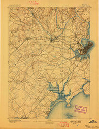 Portland Maine Historical topographic map, 1:62500 scale, 15 X 15 Minute, Year 1893