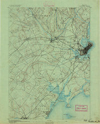 Portland Maine Historical topographic map, 1:62500 scale, 15 X 15 Minute, Year 1891