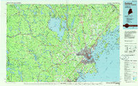 Portland Maine Historical topographic map, 1:100000 scale, 30 X 60 Minute, Year 1985