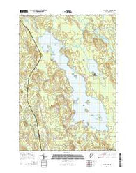 Pushaw Lake Maine Current topographic map, 1:24000 scale, 7.5 X 7.5 Minute, Year 2014