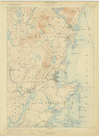 Rockland Maine Historical topographic map, 1:62500 scale, 15 X 15 Minute, Year 1906