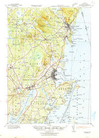 Rockland Maine Historical topographic map, 1:62500 scale, 15 X 15 Minute, Year 1941