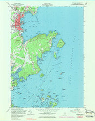 Rockland Maine Historical topographic map, 1:24000 scale, 7.5 X 7.5 Minute, Year 1955
