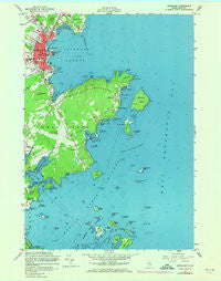 Rockland Maine Historical topographic map, 1:24000 scale, 7.5 X 7.5 Minute, Year 1955