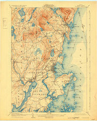 Rockland Maine Historical topographic map, 1:62500 scale, 15 X 15 Minute, Year 1906