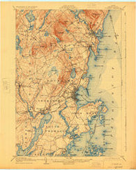 Rockland Maine Historical topographic map, 1:62500 scale, 15 X 15 Minute, Year 1906