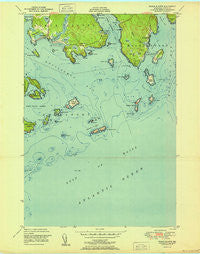 Roque Bluffs Maine Historical topographic map, 1:24000 scale, 7.5 X 7.5 Minute, Year 1951