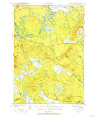 Scraggly Lake Maine Historical topographic map, 1:62500 scale, 15 X 15 Minute, Year 1941