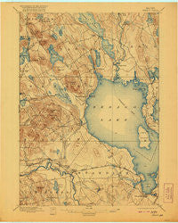 Sebago Maine Historical topographic map, 1:62500 scale, 15 X 15 Minute, Year 1896