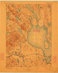 Sebago Maine Historical topographic map, 1:62500 scale, 15 X 15 Minute, Year 1896