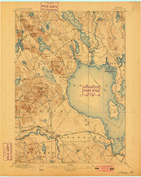 Sebago Maine Historical topographic map, 1:62500 scale, 15 X 15 Minute, Year 1896