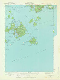 Swans Island Maine Historical topographic map, 1:62500 scale, 15 X 15 Minute, Year 1943