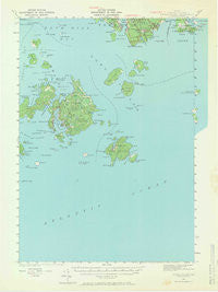 Swans Island Maine Historical topographic map, 1:62500 scale, 15 X 15 Minute, Year 1943