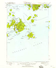 Swans Island Maine Historical topographic map, 1:62500 scale, 15 X 15 Minute, Year 1943
