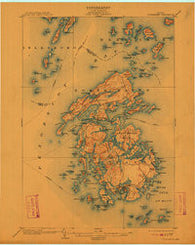 Vinalhaven Maine Historical topographic map, 1:62500 scale, 15 X 15 Minute, Year 1904