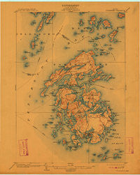 Vinalhaven Maine Historical topographic map, 1:62500 scale, 15 X 15 Minute, Year 1904