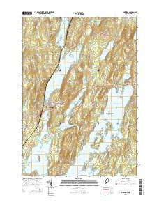 Winthrop Maine Current topographic map, 1:24000 scale, 7.5 X 7.5 Minute, Year 2014