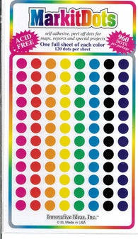 Buy map LARGE ASSORTED 1/4” Dots - 960 per pkg 119 Large Assorted 1/4” Dots 8 colors
