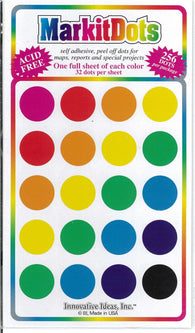 Buy map LARGE ASSORTED 3/4” Dots - 256 per pkg 150 Large Assorted 3/4” Dots 8 colors