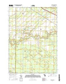 Alamando Michigan Current topographic map, 1:24000 scale, 7.5 X 7.5 Minute, Year 2017