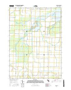 Alicia Michigan Current topographic map, 1:24000 scale, 7.5 X 7.5 Minute, Year 2016