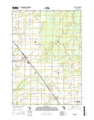 Ashley Michigan Current topographic map, 1:24000 scale, 7.5 X 7.5 Minute, Year 2016
