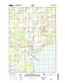 Au Gres Michigan Historical topographic map, 1:24000 scale, 7.5 X 7.5 Minute, Year 2014