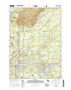 Baldwin Michigan Current topographic map, 1:24000 scale, 7.5 X 7.5 Minute, Year 2017