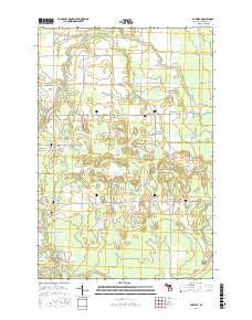 Barbeau Michigan Current topographic map, 1:24000 scale, 7.5 X 7.5 Minute, Year 2017