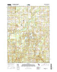 Barnes Lake Michigan Current topographic map, 1:24000 scale, 7.5 X 7.5 Minute, Year 2016
