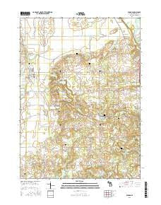 Baroda Michigan Current topographic map, 1:24000 scale, 7.5 X 7.5 Minute, Year 2016