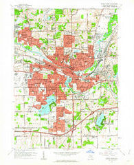 Battle Creek Michigan Historical topographic map, 1:24000 scale, 7.5 X 7.5 Minute, Year 1961