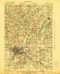 Battle Creek Michigan Historical topographic map, 1:62500 scale, 15 X 15 Minute, Year 1918