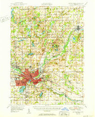Battle Creek Michigan Historical topographic map, 1:62500 scale, 15 X 15 Minute, Year 1950