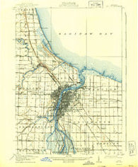 Bay City Michigan Historical topographic map, 1:62500 scale, 15 X 15 Minute, Year 1919