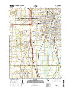 Bay City Michigan Current topographic map, 1:24000 scale, 7.5 X 7.5 Minute, Year 2017
