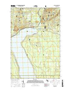 Bergland Michigan Current topographic map, 1:24000 scale, 7.5 X 7.5 Minute, Year 2017