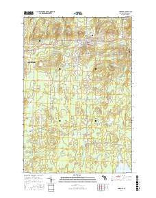 Bessemer Michigan Current topographic map, 1:24000 scale, 7.5 X 7.5 Minute, Year 2017