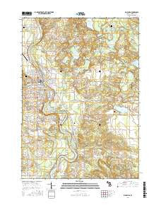 Big Rapids Michigan Current topographic map, 1:24000 scale, 7.5 X 7.5 Minute, Year 2017