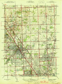 Birmingham Michigan Historical topographic map, 1:24000 scale, 7.5 X 7.5 Minute, Year 1945