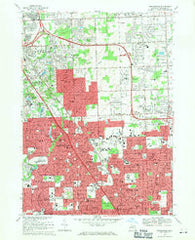 Birmingham Michigan Historical topographic map, 1:24000 scale, 7.5 X 7.5 Minute, Year 1968