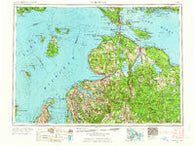 Cheboygan Michigan Historical topographic map, 1:250000 scale, 1 X 2 Degree, Year 1955